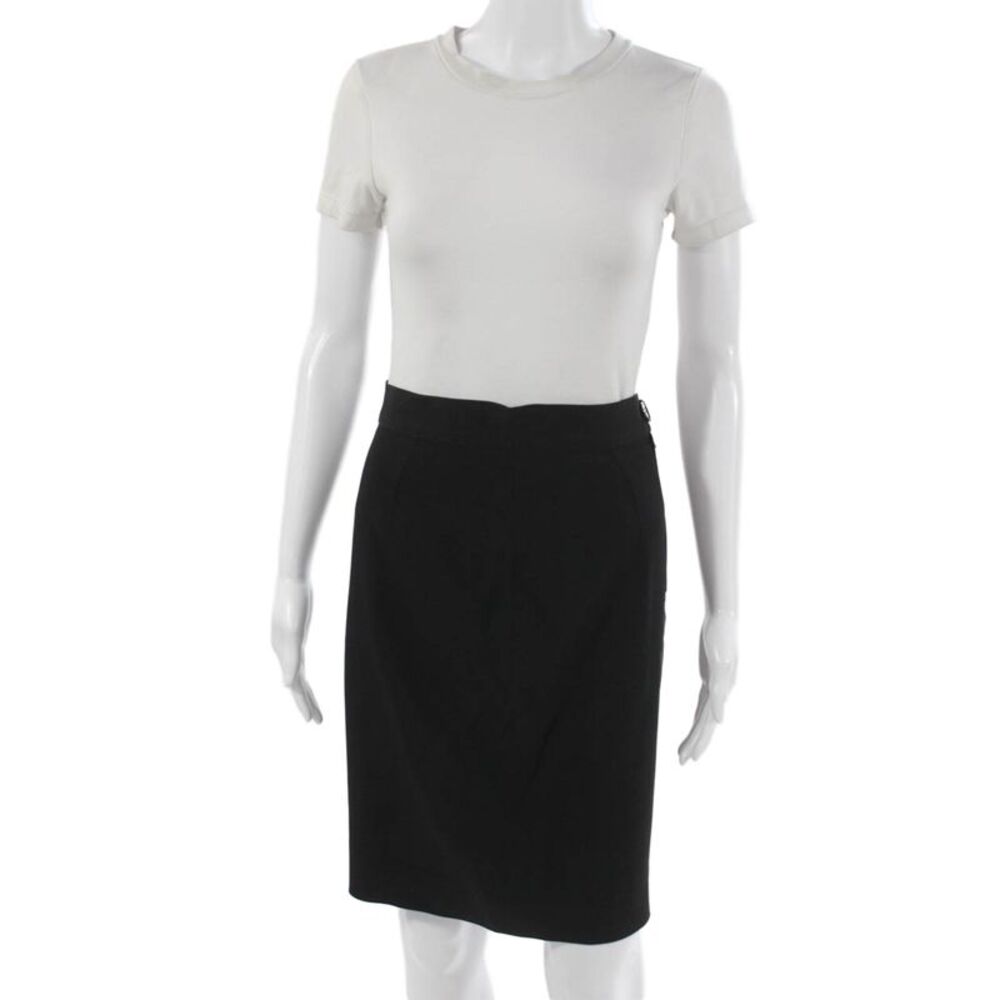 Moschino Cheap & Chic Womens Black Acetate Pencil Skirt Knee Length Size 6